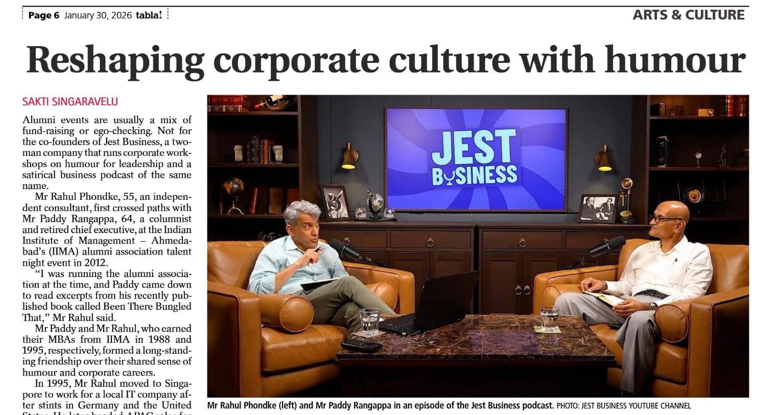 jest business: paddy rangappa and rahul phondke are reshaping corporate culture with humour